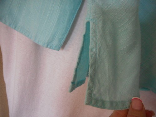 J. Jill Sz S Light Blue/Green Blouse Big Shirt Top 100% Linen - Picture 7 of 12