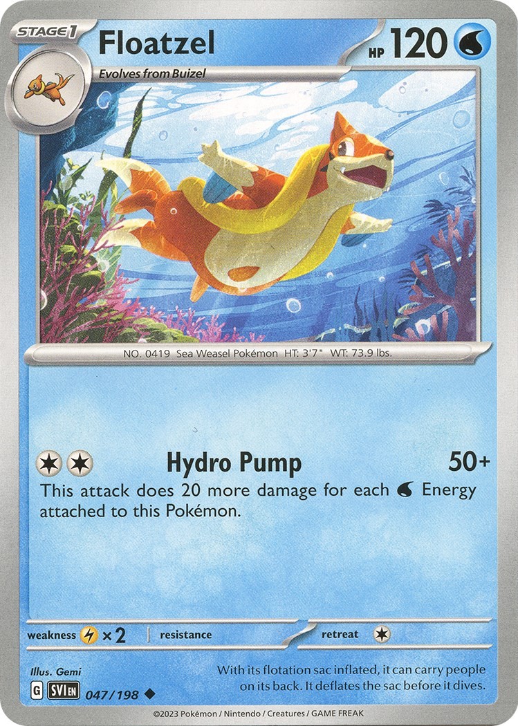 Pokemon Floatzel 047/198 Scarlet & Violet Base Set Uncommon NM