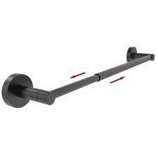 Adjustable Towel Bar 13.7 to 24 Inch Bathroom Single Black Stainless Steel