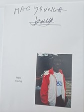 YOUNGA MOUHANI XXL Autograph Autographed Original A4 