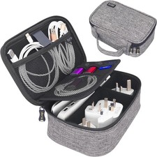Travel Electronics Organizer Small Carrying Case for Cables Phone Chargers US...