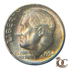 1954 P Roosevelt Gem Plus Silver Dime Nice Color/Toning!!
