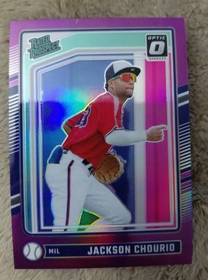 Jackson Chourio 2024 Donruss Optic Purple Rated Prospect /49