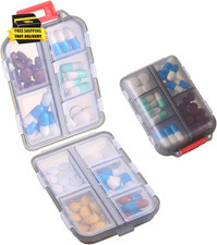1Pack Travel Pill Organizer - 10 Compartments Pill Case, Compact and Portable Pi