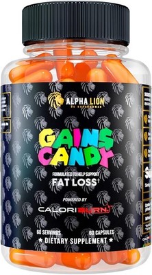 Alpha Lion Gains Candy CALORIBURN Weight & Fat Loss Energy 60 Caps (New/Sealed)