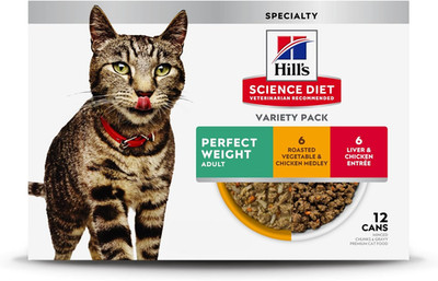 Adult Perfect Weight Wet Cat Food Variety Pack, Vegetable & Chicken and Liver &
