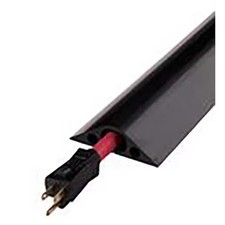 Checkers Cable Protector, 1 in H, 10 ft L, 3-1/4 in W, 1 Channel, Rubber, Black