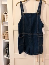 Warehouse Blue Denim dungaree-style pinafore Playsuit UK10