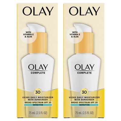 Olay Face Moisturizer, Complete with Sunscreen SPF 30, FragranceFree for Sens...