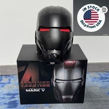 US Iron Man MK5 Black 1:1 Helmet Wearable Voice-control Open Close Cosplay Boxed