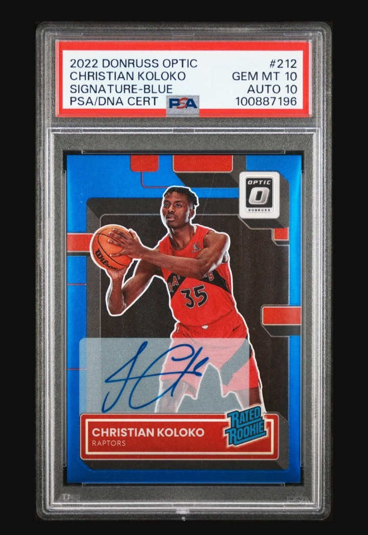 🔥2022 Optic CHRISTIAN KOLOKO Rookie Auto #'d/49 PSA 10/10🔥