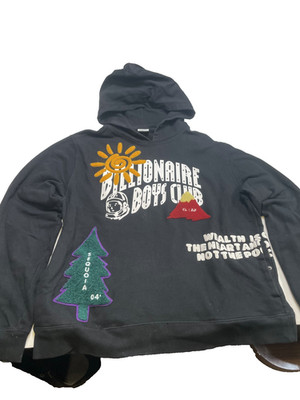 Billionaire Boys Club BB Peak Hoodie Mens 2XL Black Graphic Print Pullover BBC