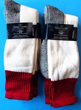 Faded Glory Men's Boot Socks Large 4 Pair Size 10-13 Cotton Acrylic