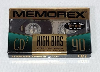 Memorex High Bias Type II CD2 90 Minute Cassette Tape - New