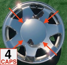 Chrome No Logo Center Caps 4 Plain Smooth Fit Oem Cadillac Escalade 17 In Wheels