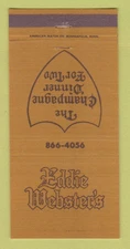 Matchbook Cover - Eddie Webster's Des Moines IA 30 Strike