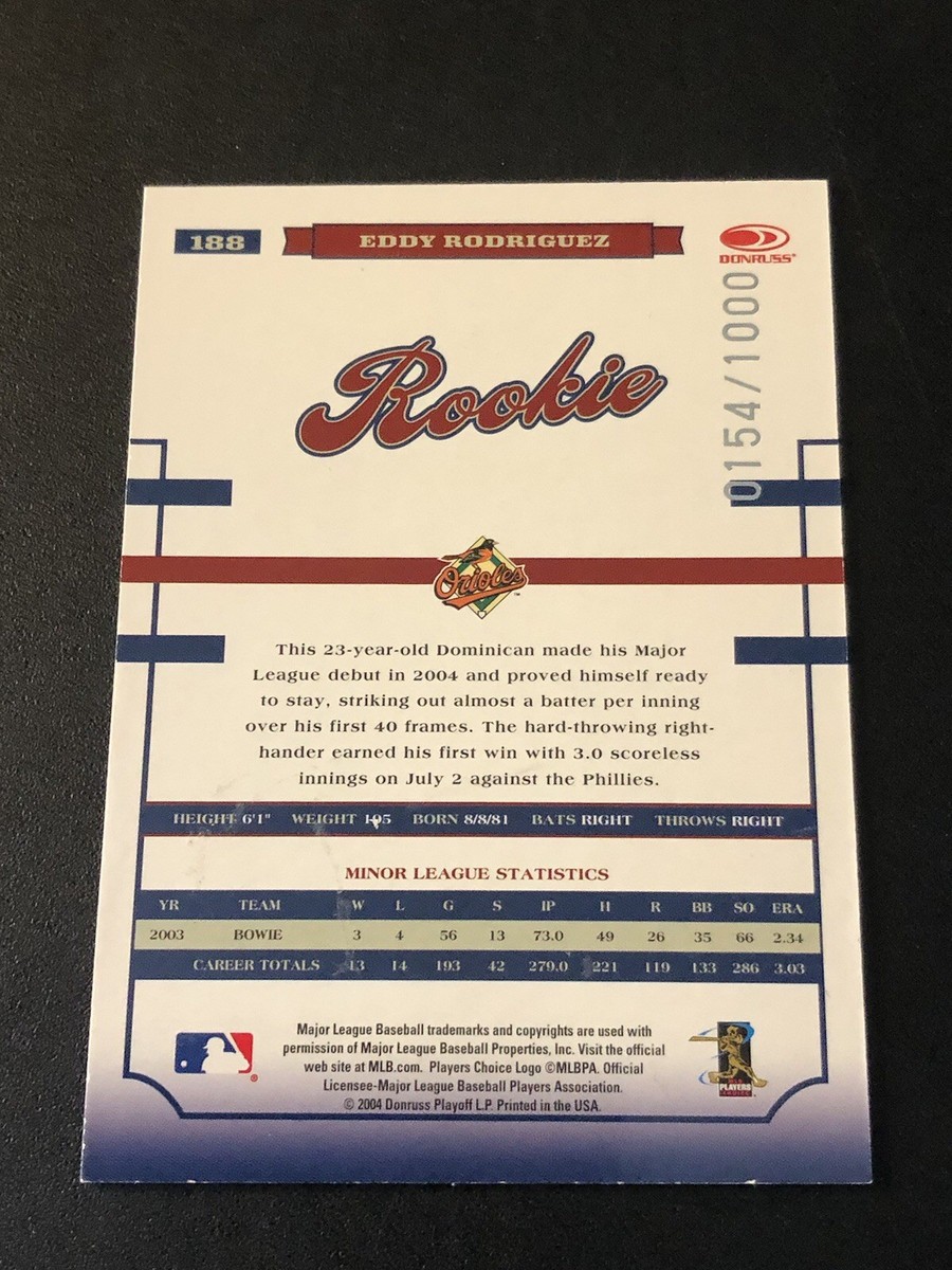 2004 Donruss World Series /1000 Eddy Rodriguez #188 Rookie Auto RC
