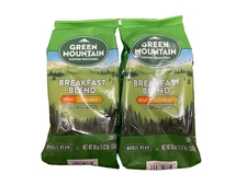 2 bags of 18oz Green Mountain Decaf Breakfast Blend Whole Bean Coffee