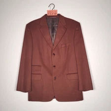 JAEGER Brown Blazer 50R  100% Wool Sports Jacket Made in Great Britain Vintage