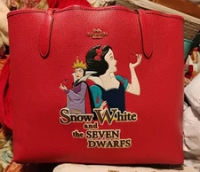 Disney X Coach City Tote With Signature Canvas Interior And Evil Queen Motif 