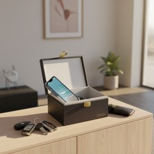 Faraday Key Shield Box with Dual Carbon Fiber Pouches - Medium Size