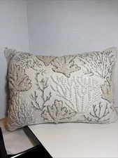 Coastal Collection Nautical Beach Beaded Decorative Pillow 19x14 Coral Reef