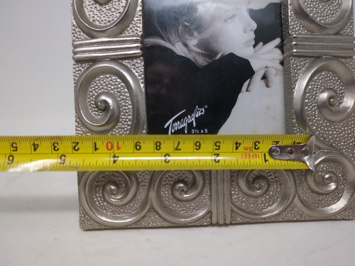 Vintage 1995 Terragrafics Heavy Metal 6x8" Frame for 3.5x5" Picture Standing - Picture 8 of 9