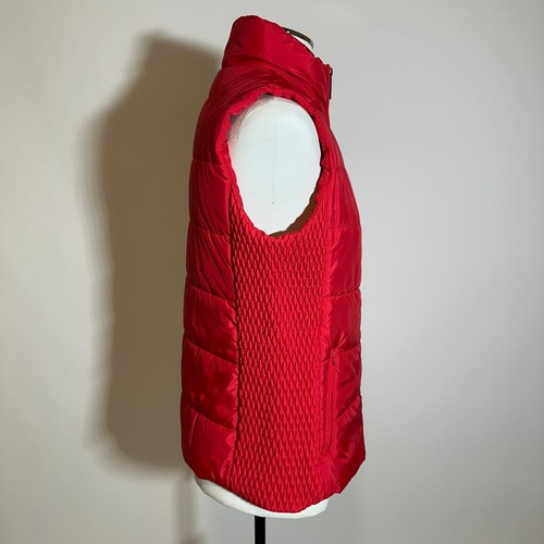 Liz Claiborne Hot Pink Puffer Vest Womens Size Medium M Stretch Side Panels Zip - Picture 3 of 11
