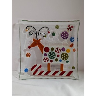 Lori Siebert Silvestri Demdaco Candy Reindeer Square Plate 2009 Christmas Plate