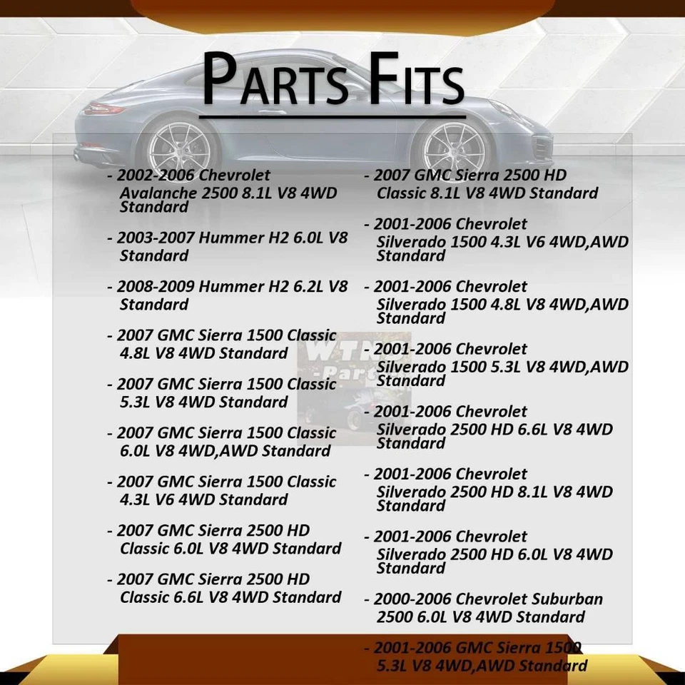 Fits 2002 2003 2004 2005 Chevrolet Avalanche 2500 WJB Front Wheel Hub Bearings - Image 2 of 4
