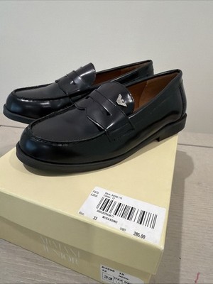Armani Junior Kids Shoes Boys Dress Moccasins Size EU 33 Or 1.5 US Loafers Black