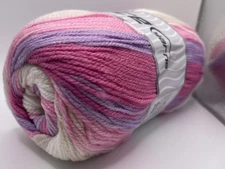 Pink Lilac Beige White Baby Batik #77860 Ice Yarns 100gr Self-Striping Yarn 393y