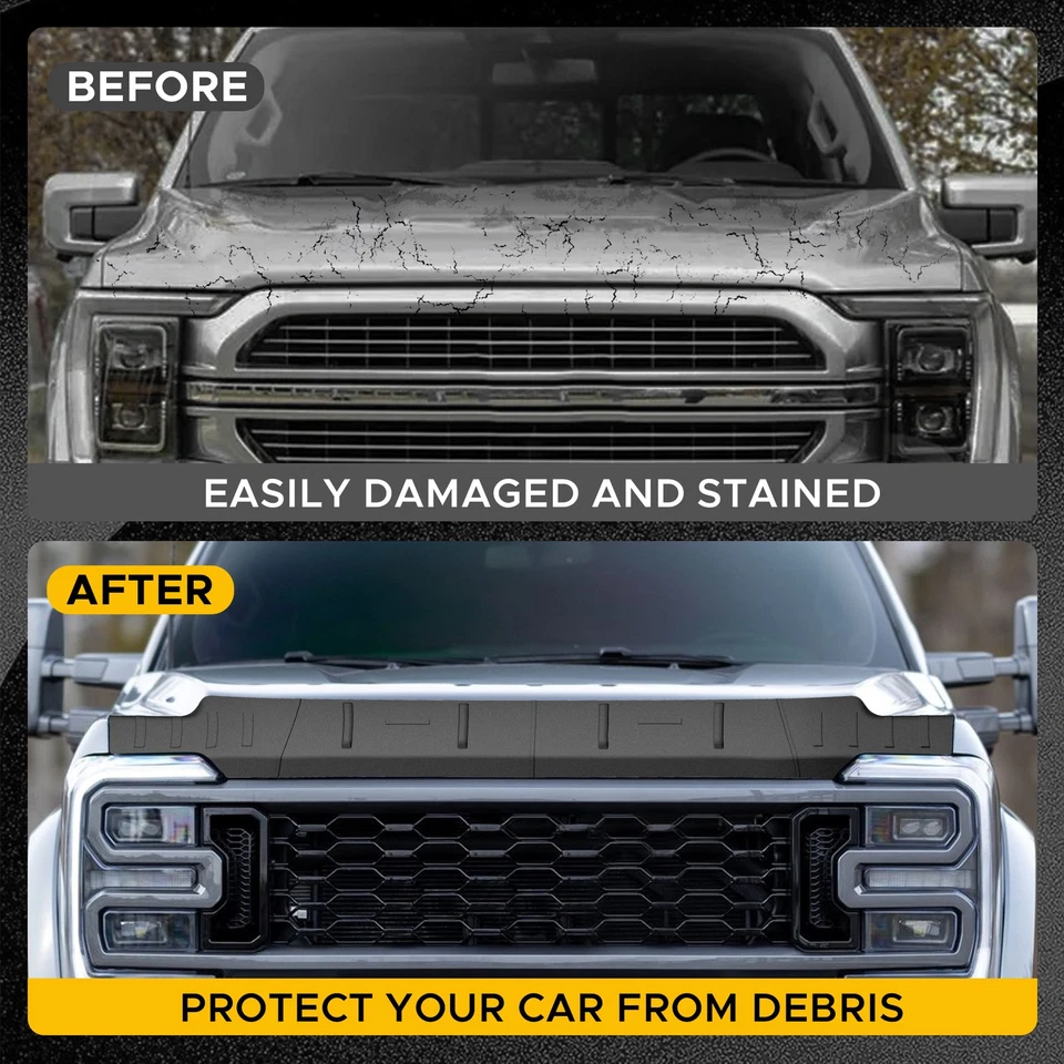 Matte Black Hood Protector Shield Deflector fits 2023-2024 Ford F250 F350 F-450 - Image 2 of 4