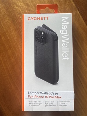 Cygnett Leather Wallet Case Black iPhone 15 Ultra Pro Max