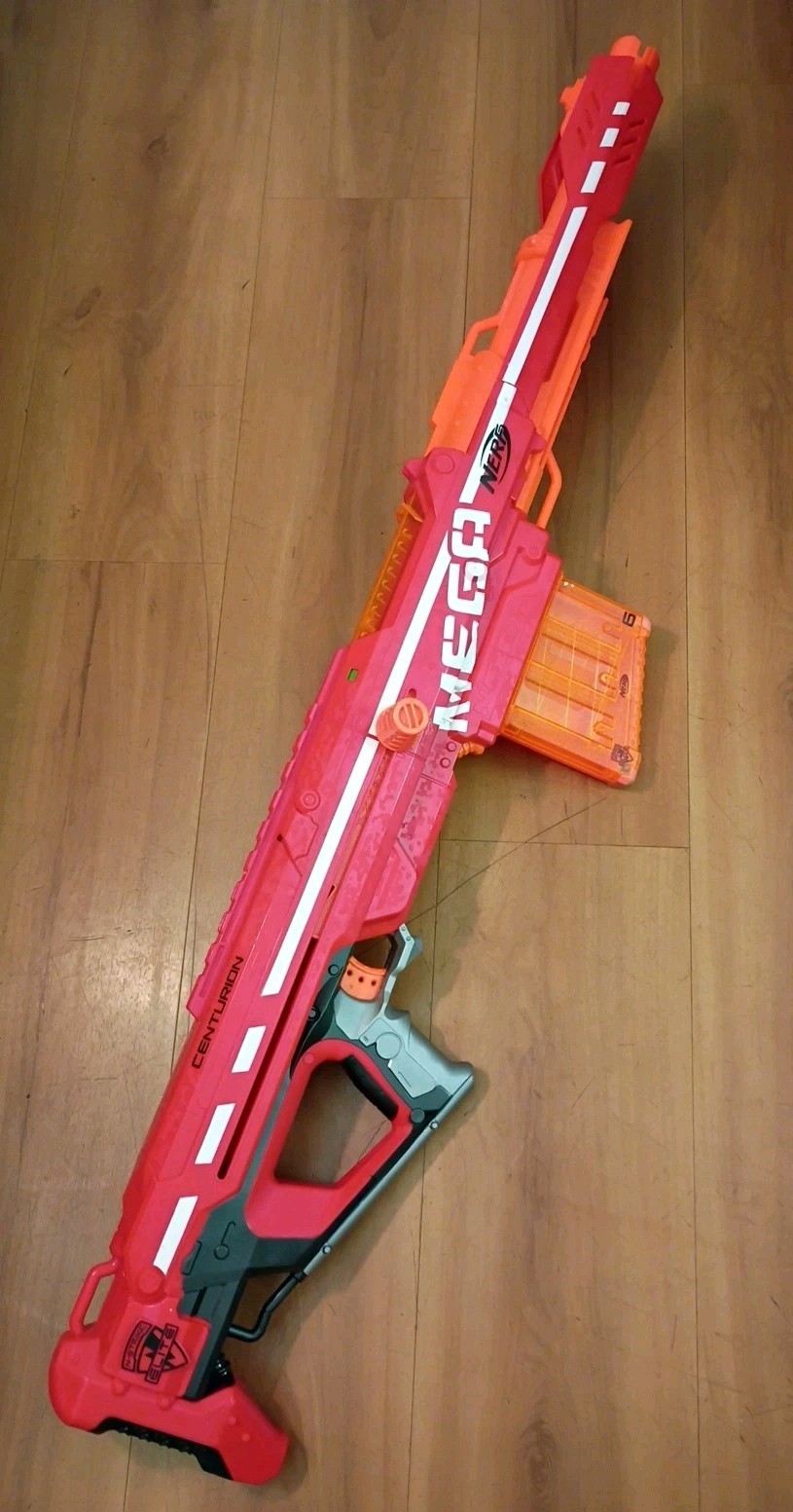 Rifle de francotirador Nerf N-Strike Elite Mega Centurion pistola bláster con cargador