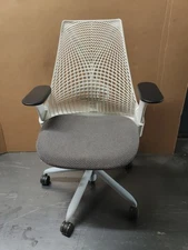 White Sayl Office Desk Chair by Herman Miller Loaded arms & sliding seat Brown