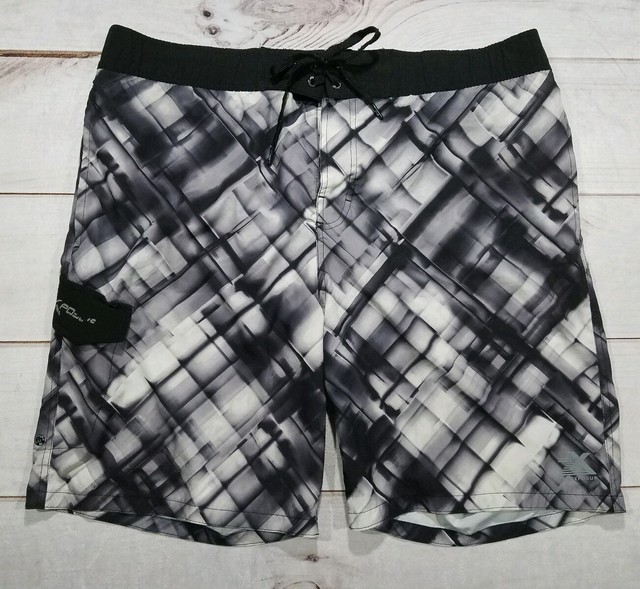 ZeroXposur Mens Hybrid Gray Black Shorts Swim Trunks / Board Shorts Sz