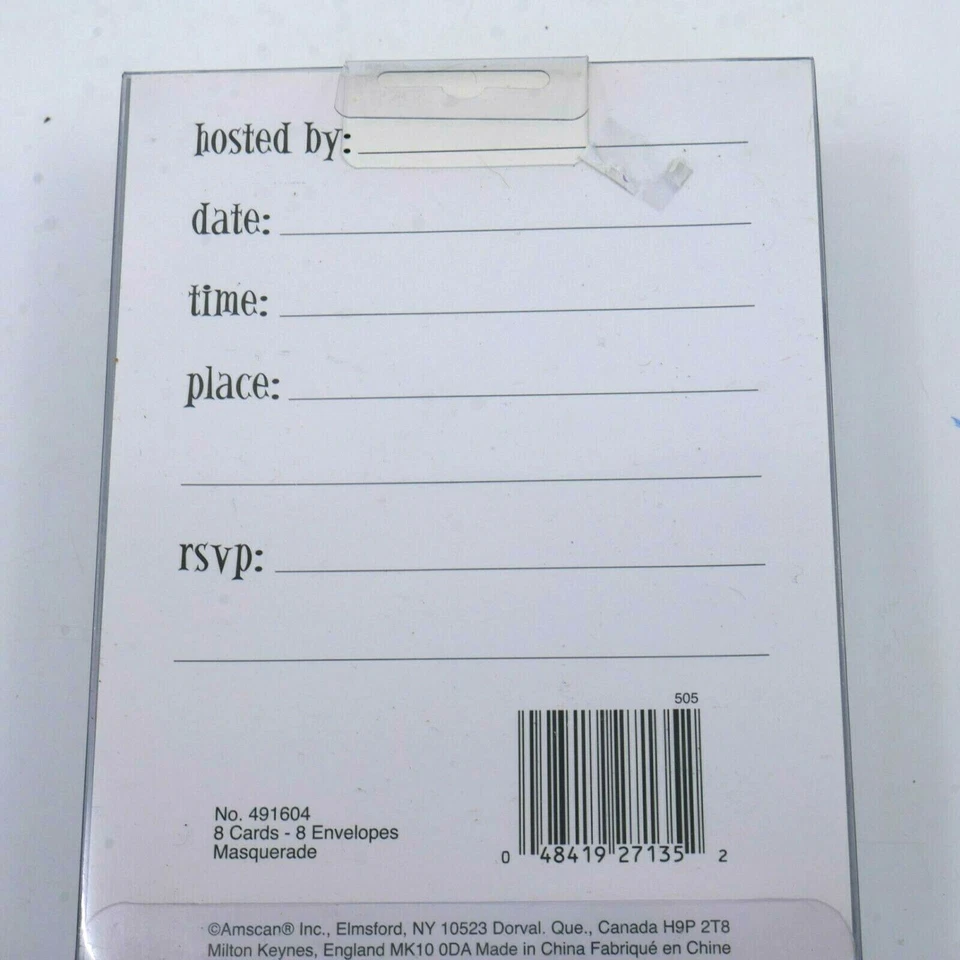 2 packs Mardi Gras Masquerade Party Invitations Amscan Razzle Dazzles masks - Image 4 of 4