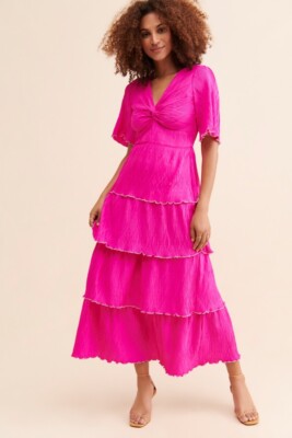 saylor pink maxi dress Saylor Alyx Tiered Maxi Dress Size S