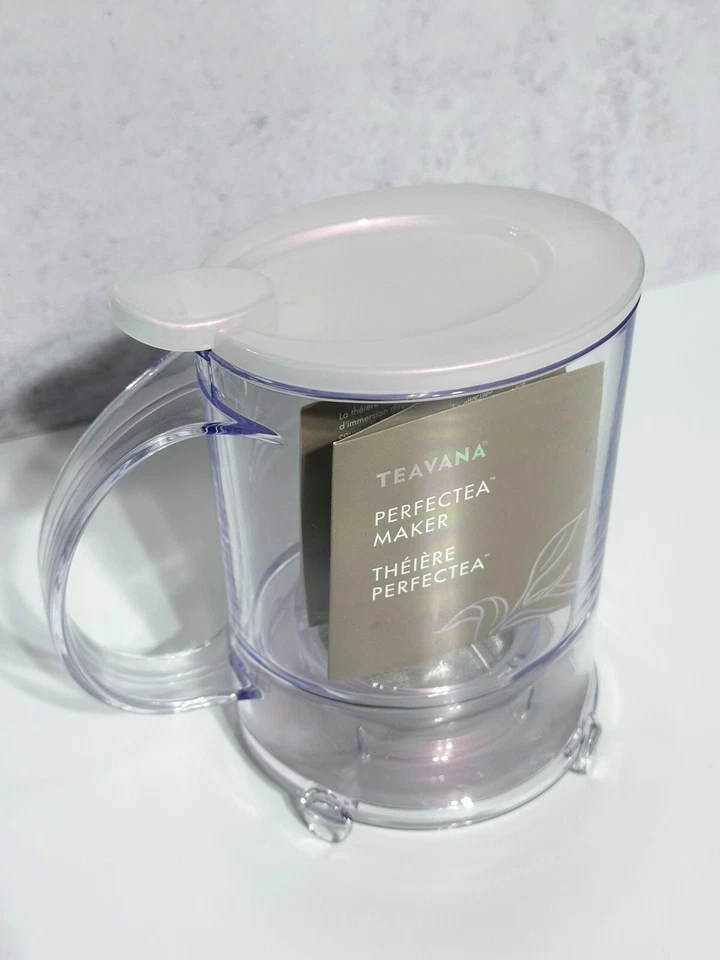 Fabricante infusor de hojas sueltas Teavana Perfectea 16 oz blanco perla iridiscente Foto 2 de 4