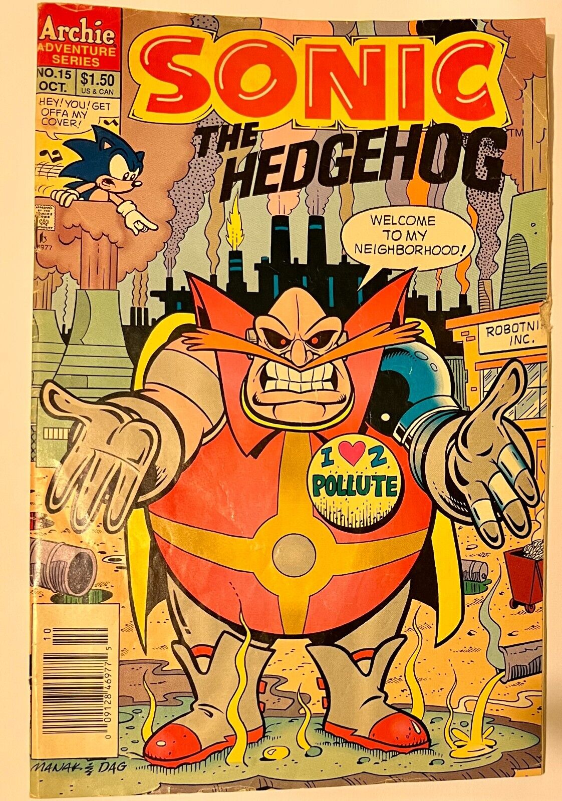 Sonic The Hedgehog Archie Comic No 15 Dr Robotnik - Oct 1994 - Good Condition