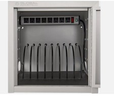 8-slot Wall Desk Charging Station metal with a lock for 8 devices