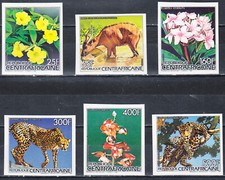 W JUEGO IMPERFORADO FLORA FAUNA 0824v-829v CENTRAL AFRICA 0824v-829v