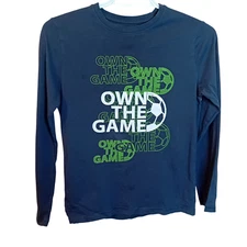 Boys George Soccer Graphic Long Sleeve T-Shirt Activewear Sporty Kids L (10/12)