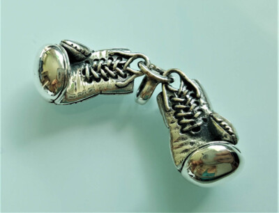 Boxing Gloves 925 STERLING SILVER Pendant Charm Champion Sport Exclusive Gift He