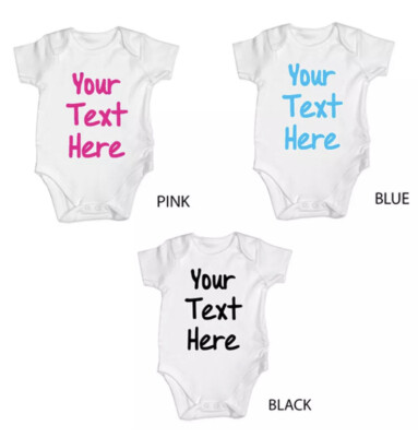 Baby Personalised Vest Bodysuit Baby Grow Xmas Birthday Gift Shower Embroidered
