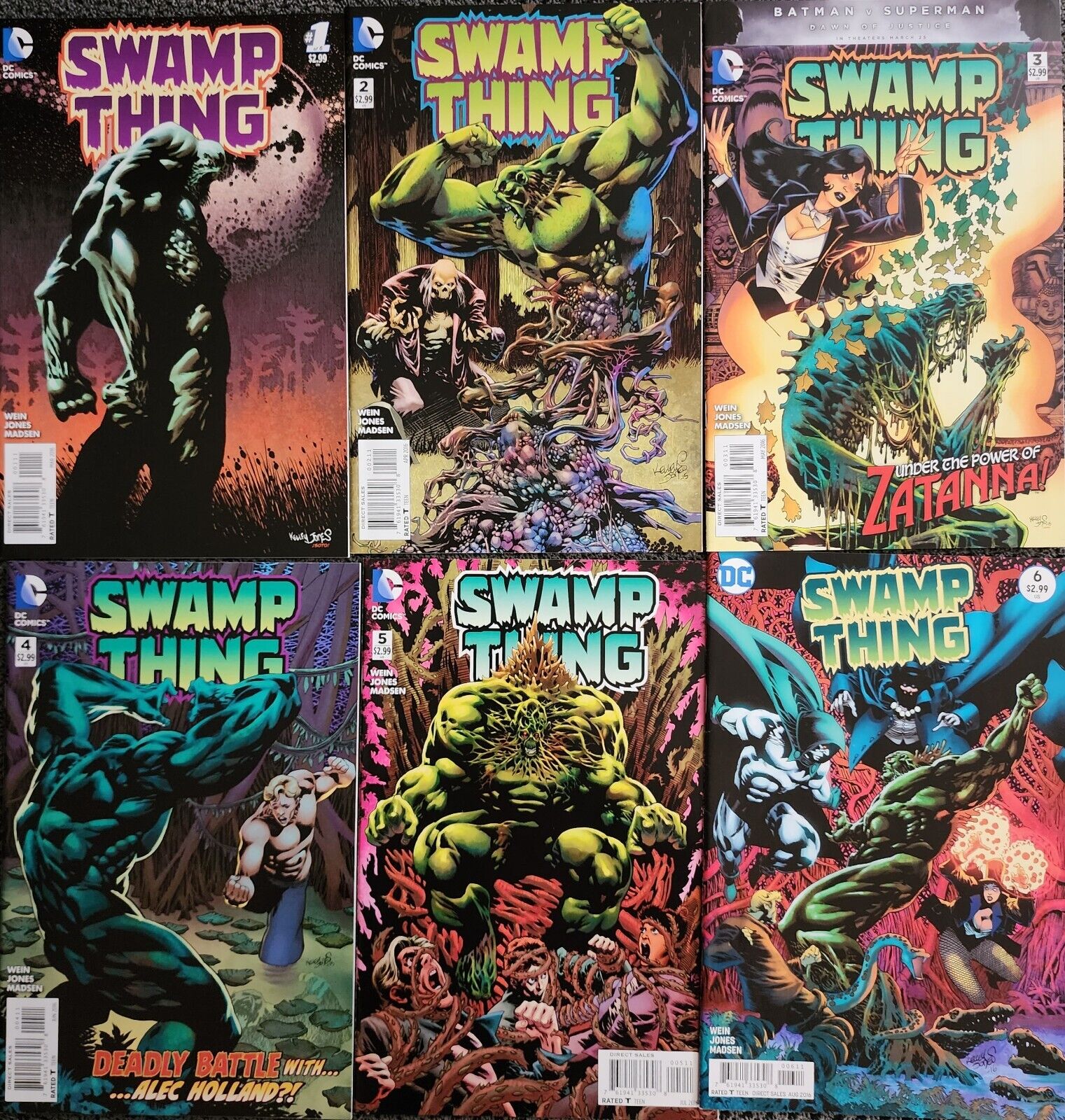 Swamp Thing #1-6 DC Comic Book Set Wein Kelley Jones 2016 KEY Sotomayor Zatanna