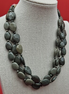 Jay King DTR Sterling Green Stone Multi Strand Statement Necklace