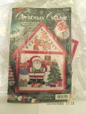 Bucilla 33492 Christmas Cottage Santa and Rudolph - 1995 - New in Open bag