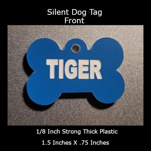 Etiquetas para mascotas etiquetas silenciosas para perros etiqueta en forma de hueso grabada personalizada Foto 2 de 3